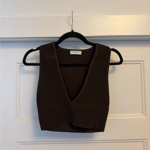 Babaton Knit Deep V Tank Top